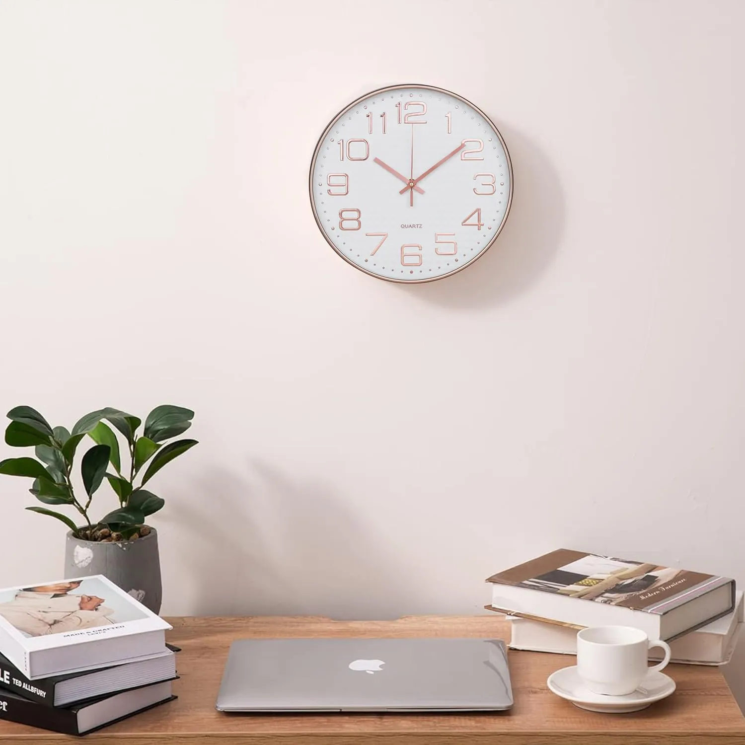 Urbane Home Wall Clock | Fancy Watch Wall Clocks | Office Wall Clock | Clock for Living Room | Clock for Bedroom | Clock for Hall | Machinery-Quartz | 12 Inch | L-Rose Gold