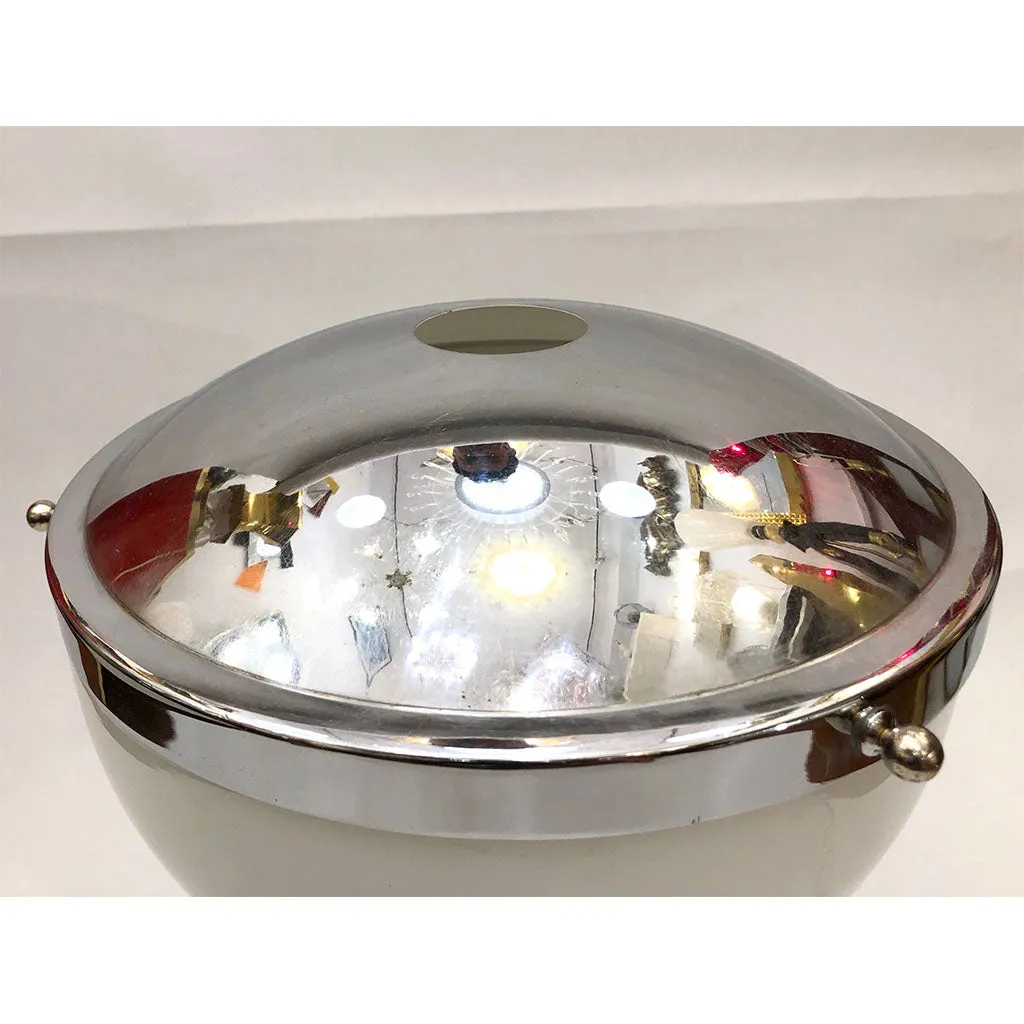 Valenti & Co 1960s Vintage Minimalist Italian Design Nickel and White Desk Lamp