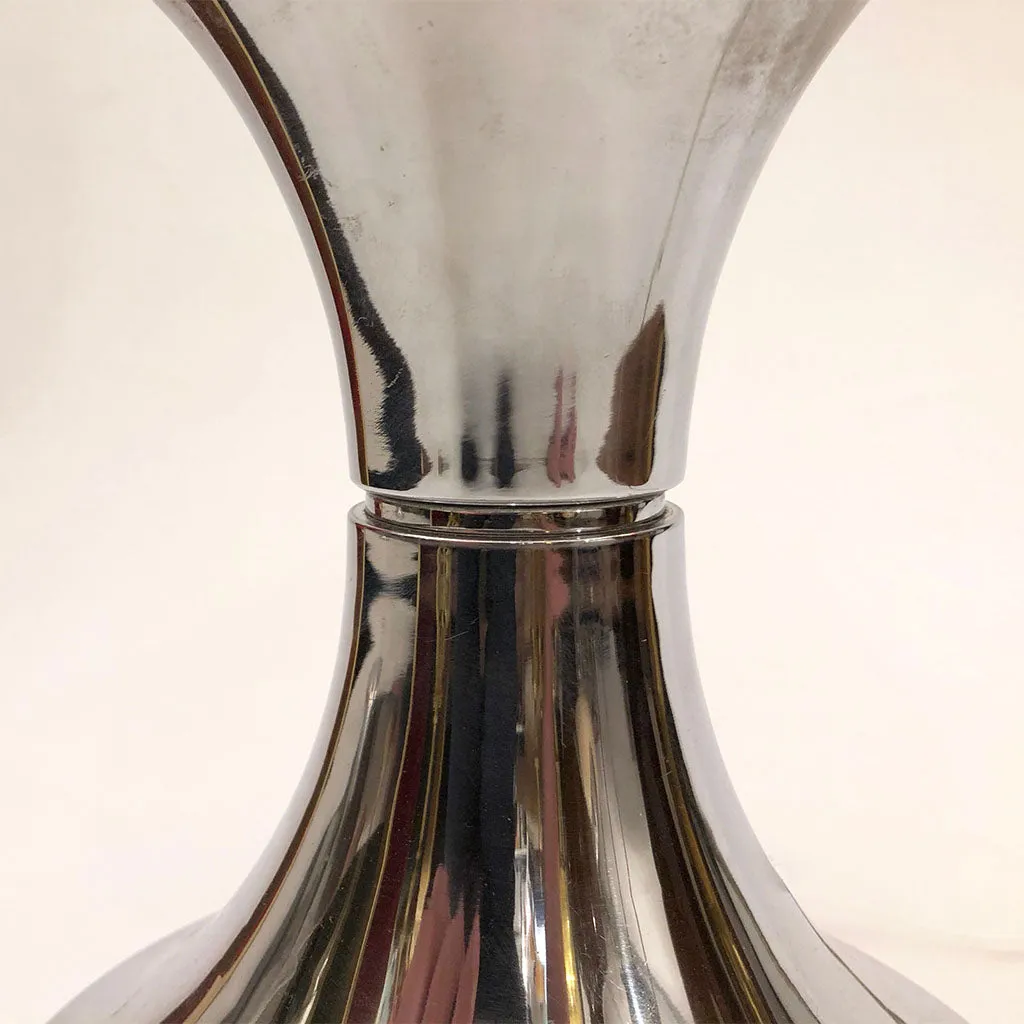 Valenti & Co 1960s Vintage Minimalist Italian Design Nickel and White Desk Lamp