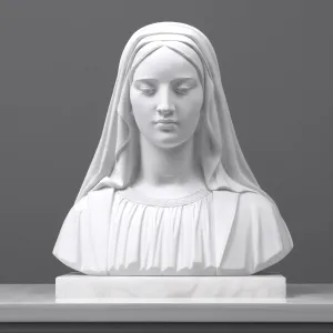 Veiled Madonna Bust Sculpture (Large)