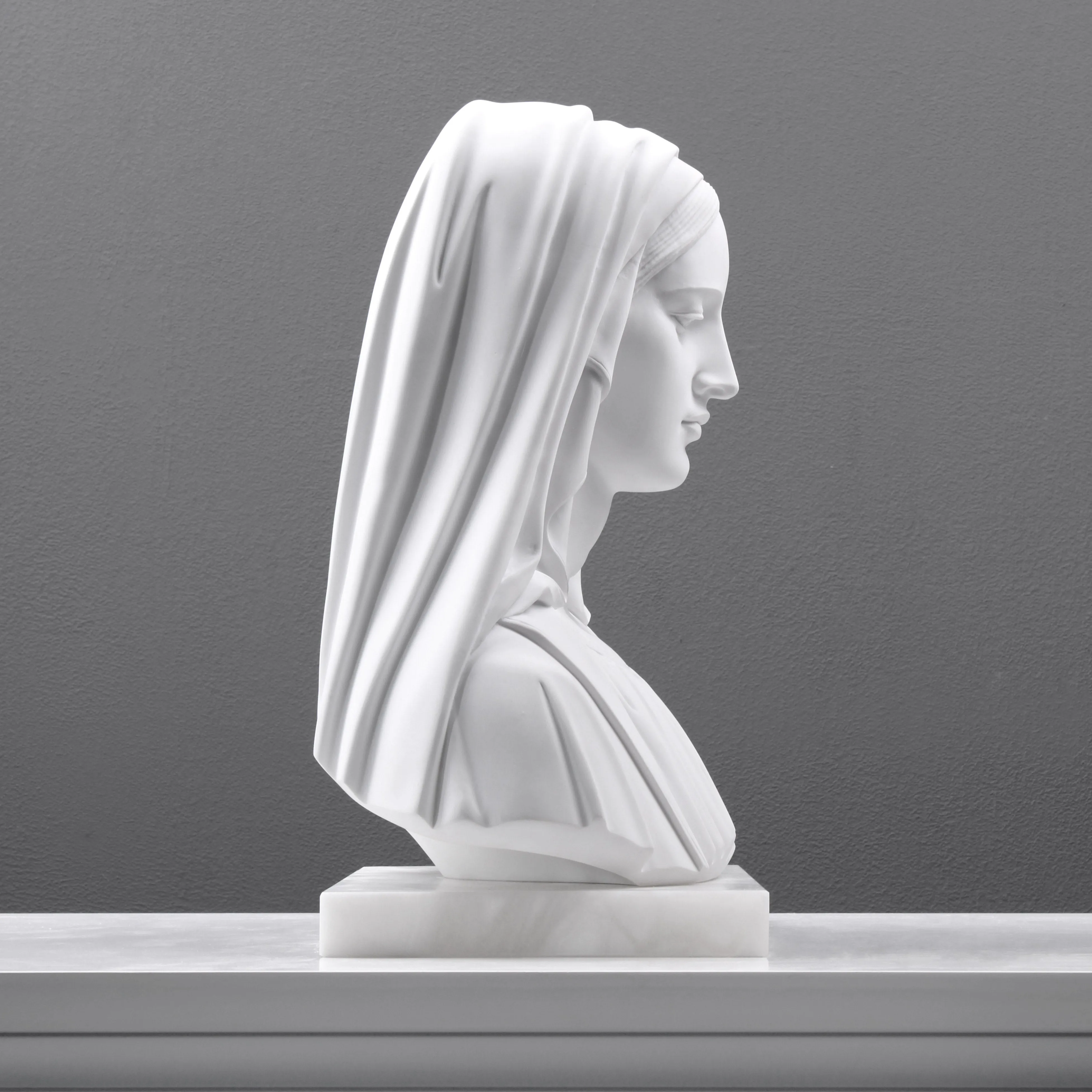 Veiled Madonna Bust Sculpture (Large)