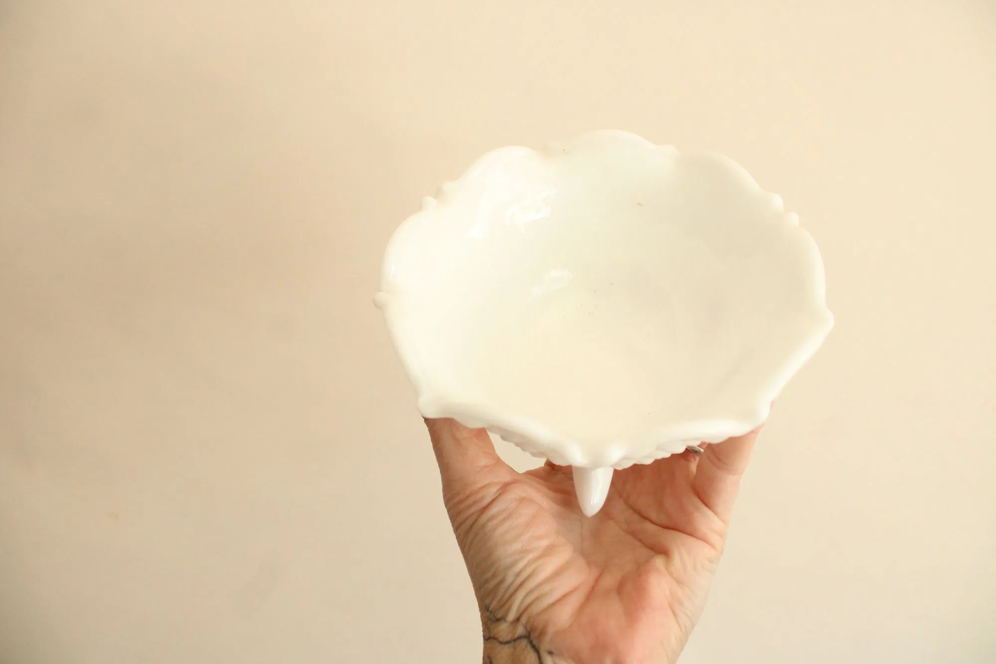 Vintage 1950s Hobnail Milk Glass Bowl