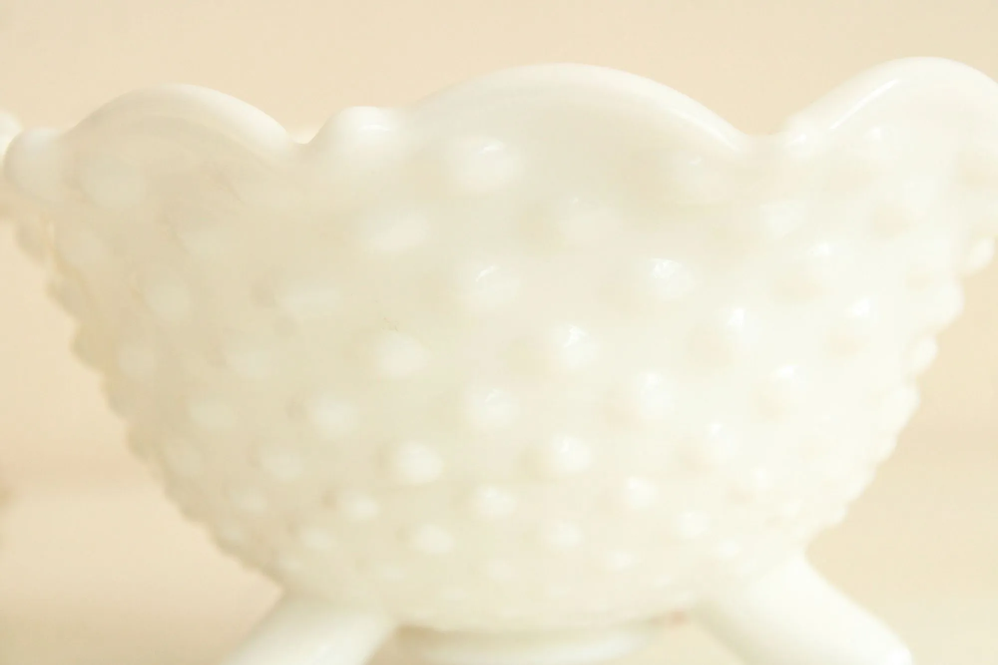 Vintage 1950s Hobnail Milk Glass Bowl