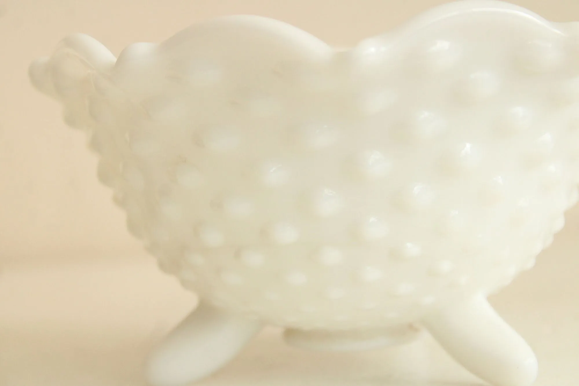 Vintage 1950s Hobnail Milk Glass Bowl