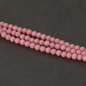 Vintage 4.4mm pink glass rounds, one 7" strand (aprox. 45 beads). B11-PP-1273
