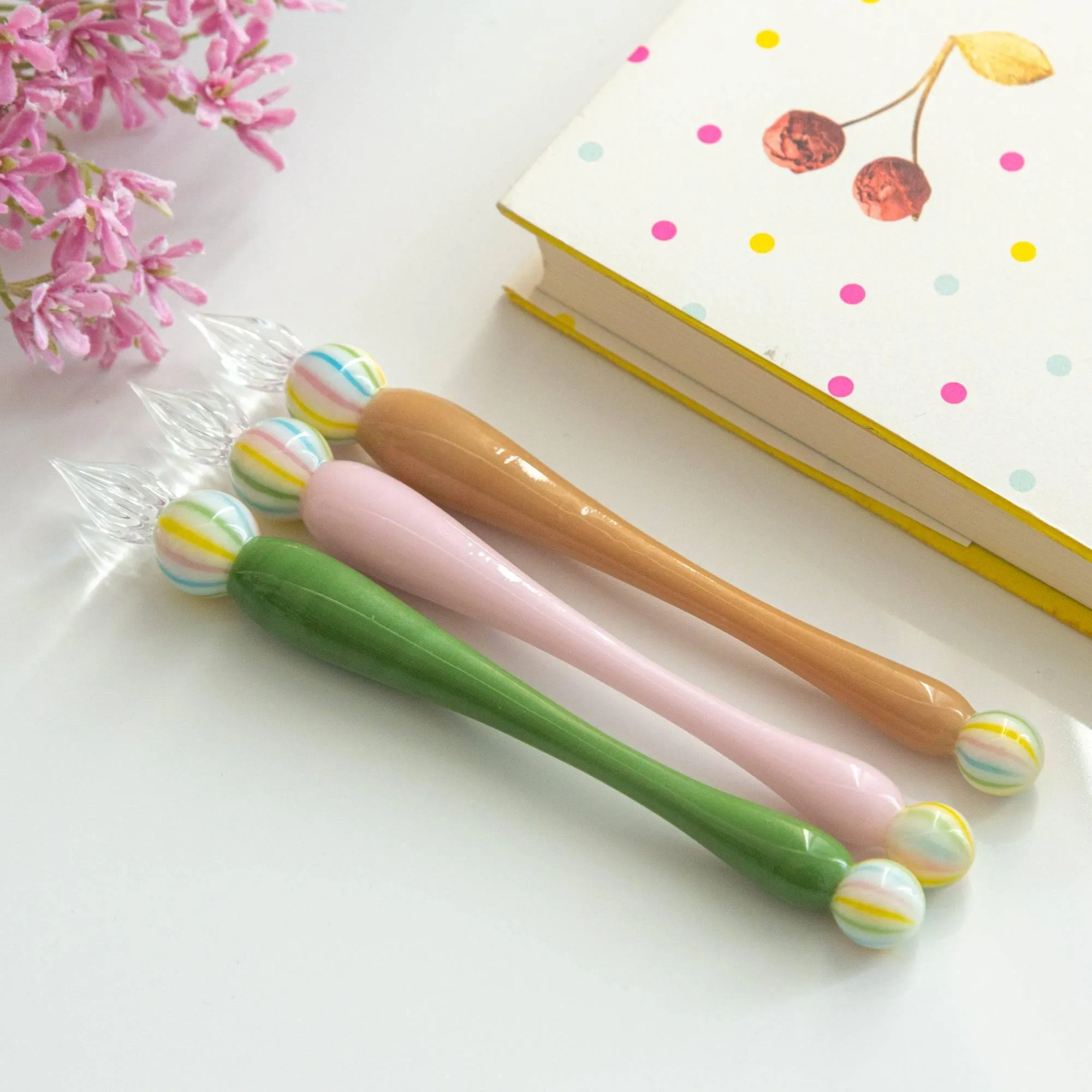 Wagashi Sakura Mochi Glass Dip Pen