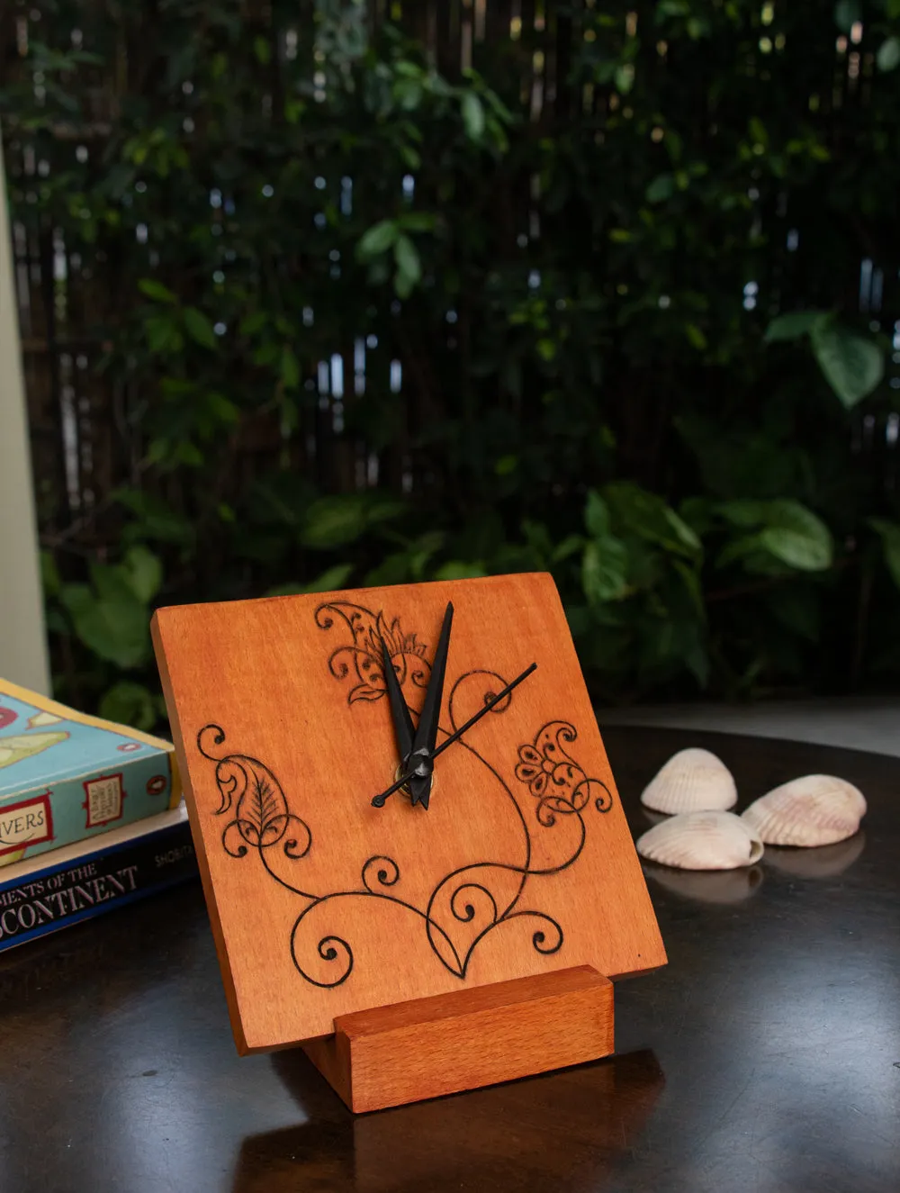Wooden Engraved Table Clock