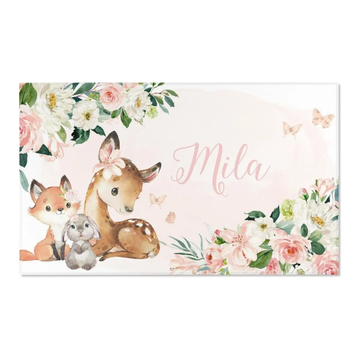 Woodland Meadows Personalized Nursery Rug
