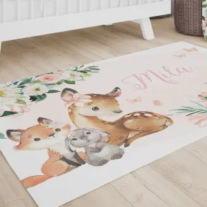 Woodland Meadows Personalized Nursery Rug
