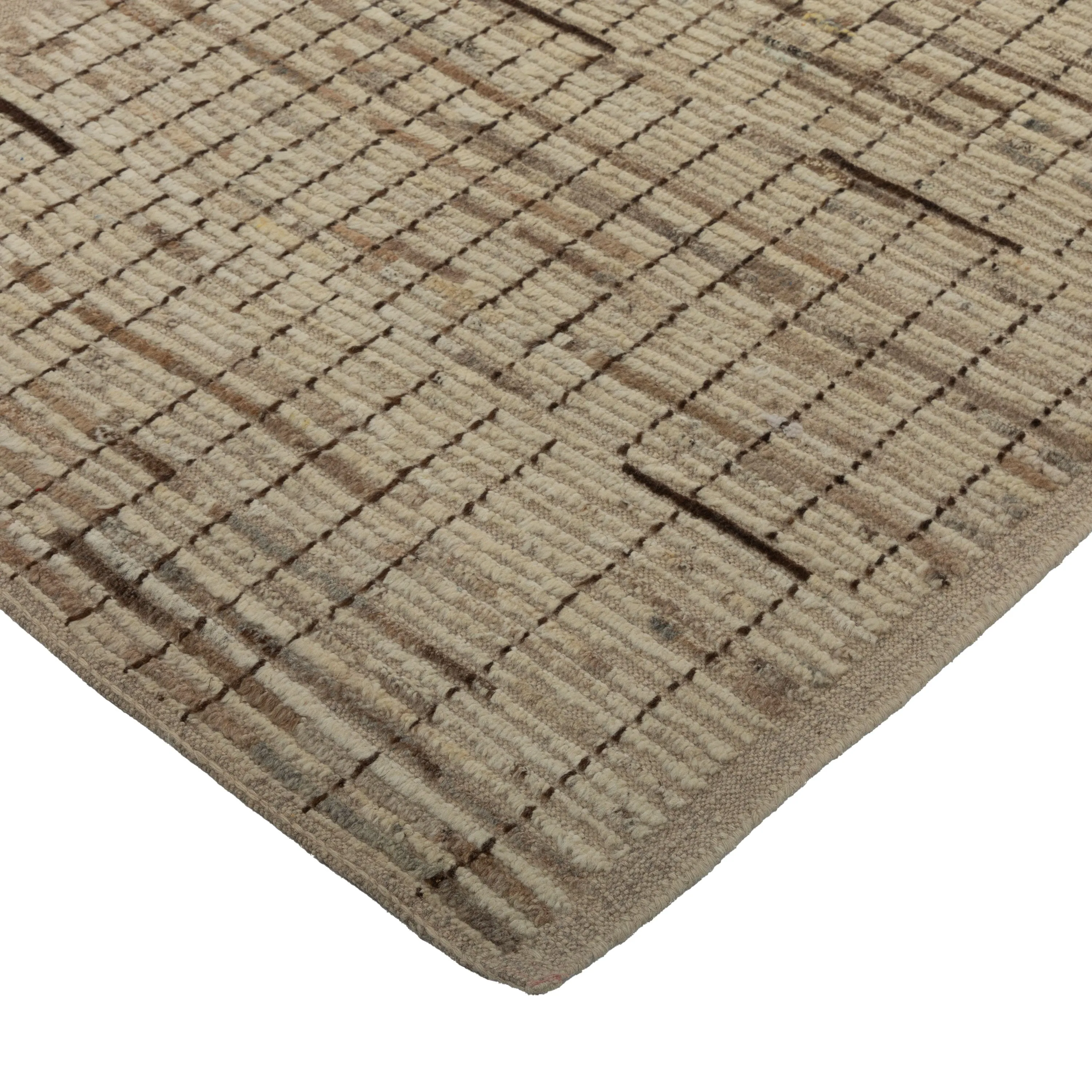 Zameen Patterned Modern Wool Rug - 3'7" x 11'10"