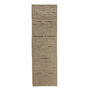 Zameen Patterned Modern Wool Rug - 3'7" x 11'10"