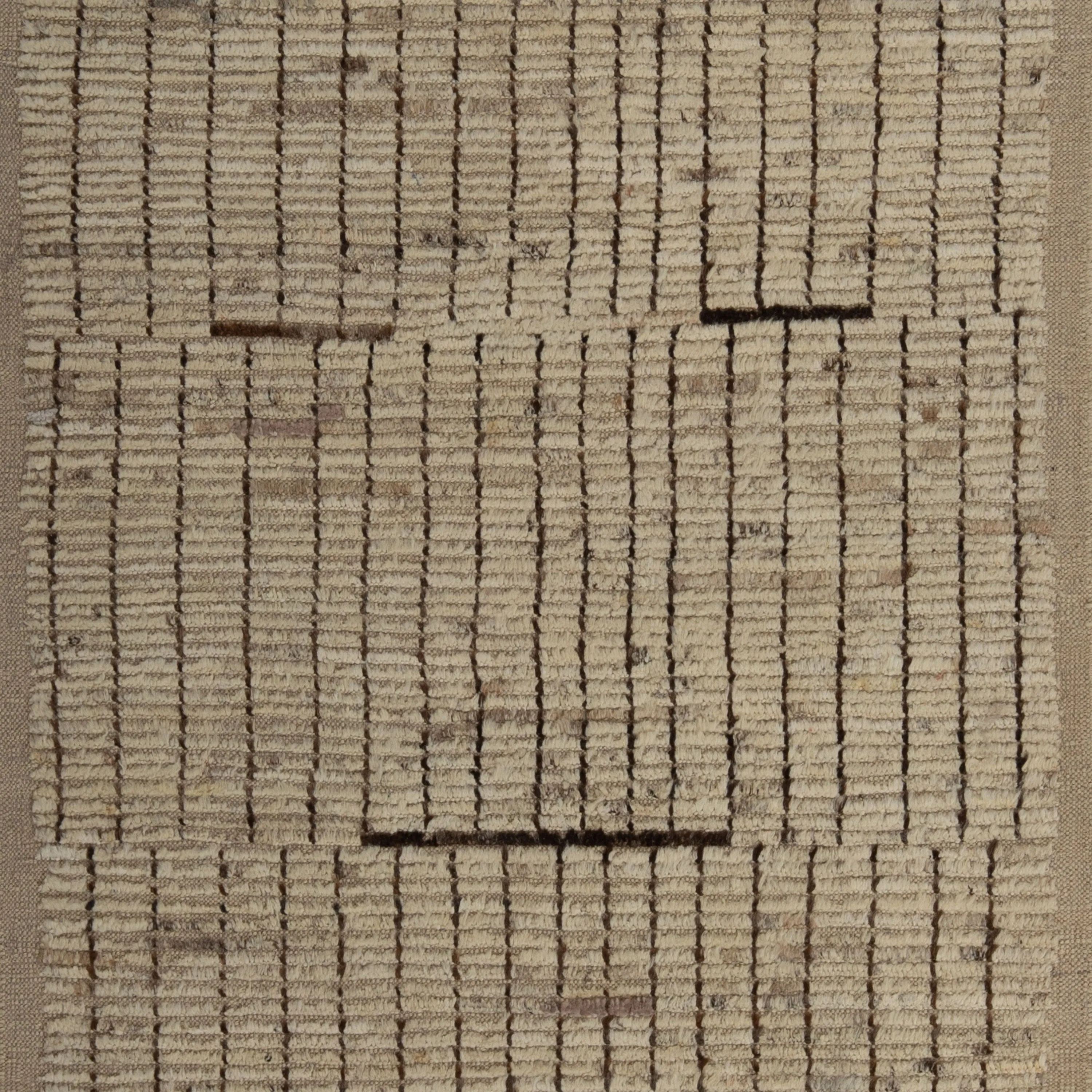 Zameen Patterned Modern Wool Rug - 3'7" x 11'10"