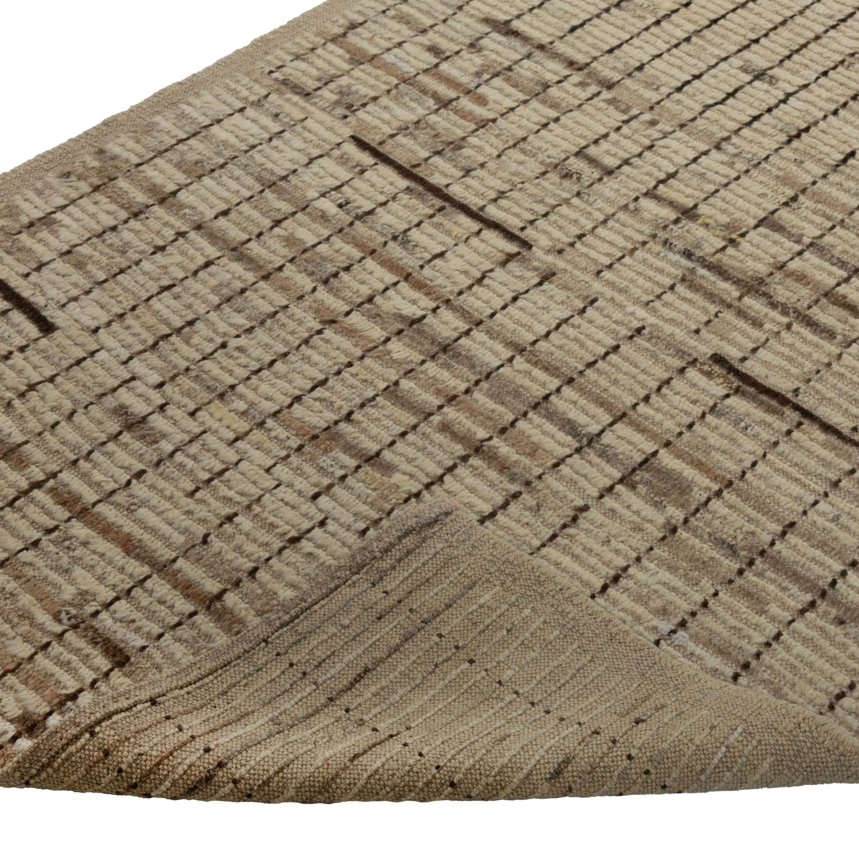 Zameen Patterned Modern Wool Rug - 3'7" x 11'10"