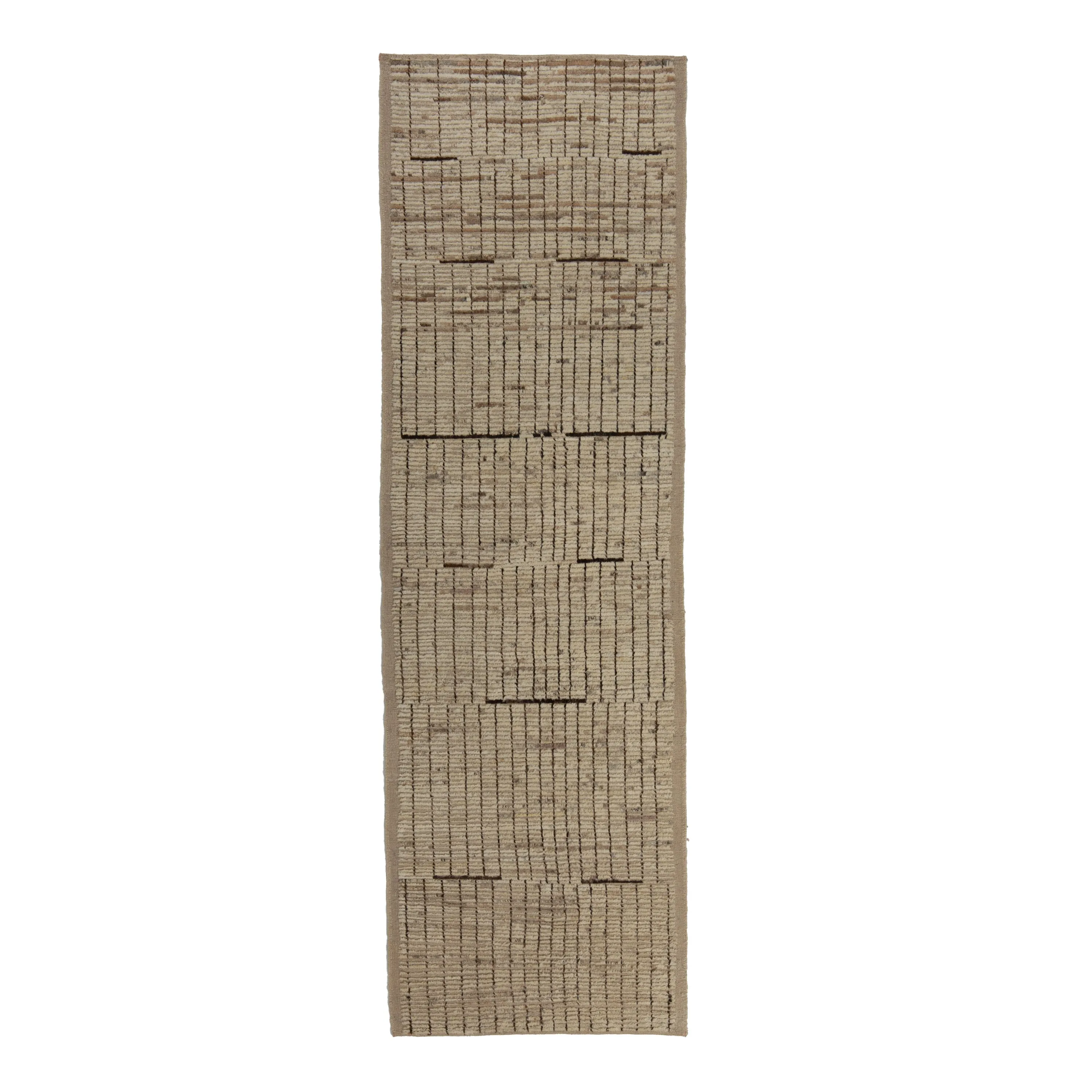 Zameen Patterned Modern Wool Rug - 3'7" x 11'10"